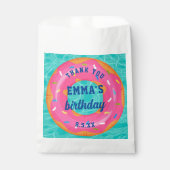 キュートピンクドーナツ内管プールパーティー誕生日 フェイバーバッグ (正面)