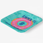 キュートピンクドーナツ内管プールパーティー誕生日 ペーパープレート (傾斜あり)