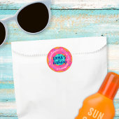 キュートピンクドーナツ内管プールパーティー誕生日 ラウンドシール