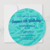 キュートピンクドーナツ内管プールパーティー誕生日 招待状 (裏面)