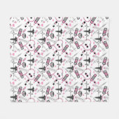 キュートピンクナース | EKG聴診器パターン フリースブランケット (正面(横))