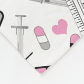 キュートピンクナース | EKG聴診器パターン フリースブランケット (角)