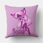 キュートピンクニャータイガーキャット装飾用クッション クッション (裏面)