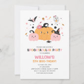 キュートピンクハロウィーン誕生日パーティーガール招待状 招待状 (正面)