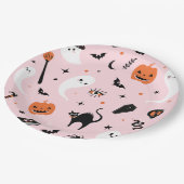 キュートピンクハローウィンパーティ ペーパープレート (アングル)