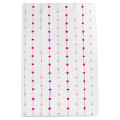 キュートピンクハートバレンタイン抱き枕 ミディアムペーパーバッグ (正面)