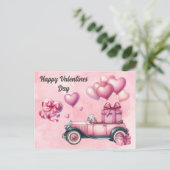 キュートピンクハートバレンタイン ポストカード (スタンド正面)