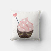 キュートピンクハートバレンティヌカップケーキ クッション (正面)