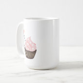 キュートピンクハートバレンティヌカップケーキ コーヒーマグカップ (正面左)