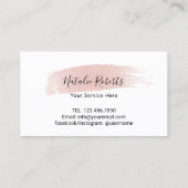 キュートピンクハート美しいサロンスパブラックロイヤリティ ロイヤリティカード (裏面)