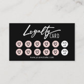キュートピンクハート美しいサロンスパブラックロイヤリティ ロイヤリティカード (正面)