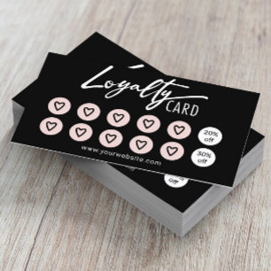 キュートピンクハート美しいサロンスパブラックロイヤリティ ロイヤリティカード