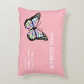 キュートピンクバタフライガールズ子供部屋 アクセントクッション (裏面(縦))