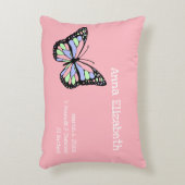 キュートピンクバタフライガールズ子供部屋 アクセントクッション (正面(垂直))