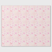 キュートピンクバタフライパーティーラッピング紙 ラッピングペーパー (フラット)