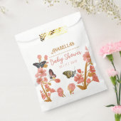 キュートピンクバタフライベビーシャワーフローラ好意バッグ フェイバーバッグ (封をした状態)