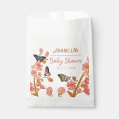 キュートピンクバタフライベビーシャワーフローラ好意バッグ フェイバーバッグ (正面)