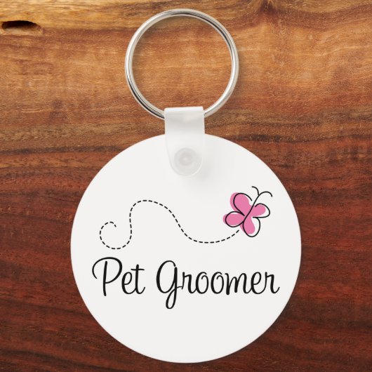 キュートピンクバタフライペットトリマー キーホルダー (正面)