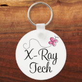 キュートピンクバタフライX線技術 キーホルダー (正面)