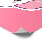 キュートピンクバニーカップケーキモノグラム ポスター (角)