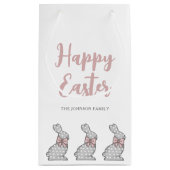 キュートピンクバニーハッピーイースター スモールペーパーバッグ (裏面)