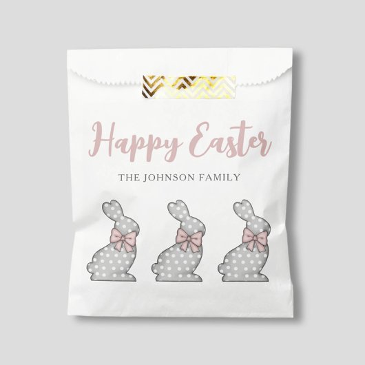 キュートピンクバニーハッピーイースター フェイバーバッグ