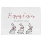 キュートピンクバニーハッピーイースター ラージペーパーバッグ (裏面)