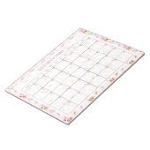 キュートピンクバニーフローラルパターンマンスリープランナー ノートパッド (アングル)