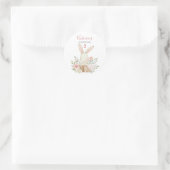 キュートピンクバニー2誕生日 ラウンドシール (バッグ)