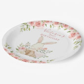 キュートピンクバニー2 2秒誕生日 ペーパープレート (アングル)