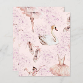 キュートピンクバレリーナダンススクレーブック紙