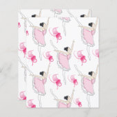 キュートピンクバレリーナダンススクレーブック紙 (正面/裏面)