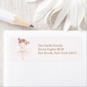 キュートピンクバレリーナ差出人住所 ラベル (インサイチュ)