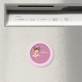 キュートピンクバレリーナ1名前をカスタムする マグネット (インサイチュ (食洗機))