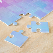 キュートピンクパステル抽象芸術水パーソナライズされた色 ジグソーパズル (側面)