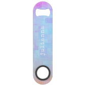 キュートピンクパステル抽象芸術水彩パーソナライズされた スピード栓抜き (裏面)