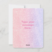 キュートピンクパーソナライズされたネームグリッター誕生日 シーズンカード (裏面)