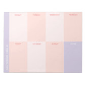 キュートピンクパープルスクールウィークリープランナー ノートパッド (正面)