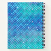 キュートピンクパープルティール(緑がかった色)メルメイズガーリースケッチブック ノートブック (裏面)