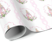 キュートピンクビアトリックスポッターアニマルテーマ ラッピングペーパー (ロールコーナー)