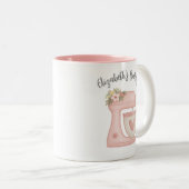 キュートピンクビジネスベーカリーミキサー ツートーンマグカップ (正面右)