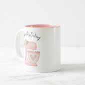 キュートピンクビジネスベーカリーミキサー ツートーンマグカップ (正面左)