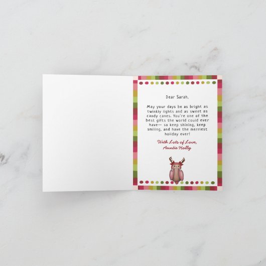 キュートピンクビーリークリスマスバレエ踊りパンダ シーズンカード (内部)