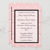 キュートピンクピグ顔パターンおもしろい結婚式招待状 招待状 (正面/裏面)