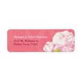 キュートピンクピーニー結婚ズ差出人住所 ラベル (正面)