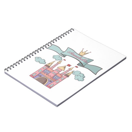 キュートピンクフェアリーテイルプリンセス城名前をカスタムする ノートブック (左側)