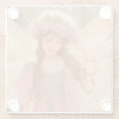 キュートピンクフェアリー絵画ファンタジー ガラスコースター (裏面)
