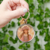 キュートピンクフェアリー絵画ファンタジー キーホルダー (手)