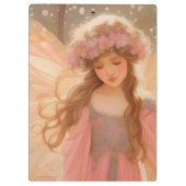 キュートピンクフェアリー絵画ファンタジー クリップボード (裏面)