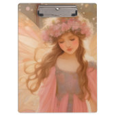 キュートピンクフェアリー絵画ファンタジー クリップボード (正面)